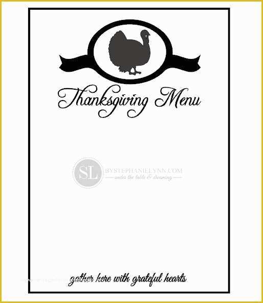 Thanksgiving Menu Template Free Of 7 Best Of Printable Blank Thanksgiving Menu