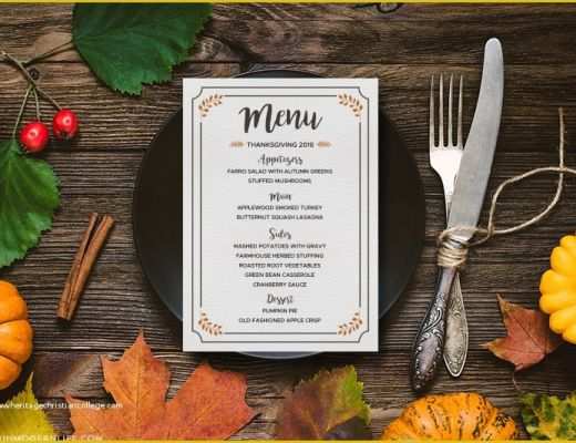 Thanksgiving Menu Template Free Of Free Printable Thanksgiving Menu