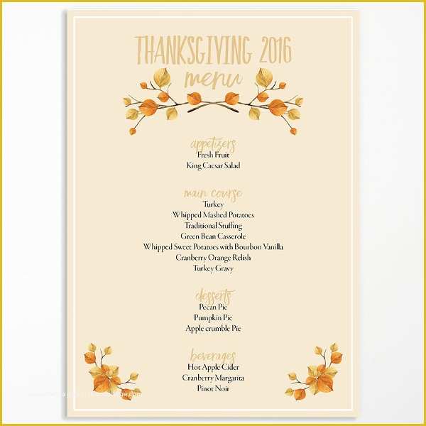 Thanksgiving Menu Template Free Of Free Thanksgiving Menu Templates – Happy Easter