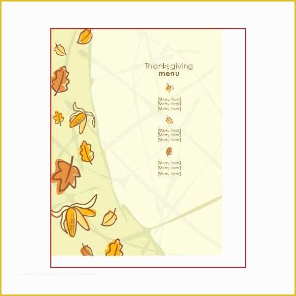 Thanksgiving Menu Template Free Of Great Thanksgiving Day Menu Templates to Entice and