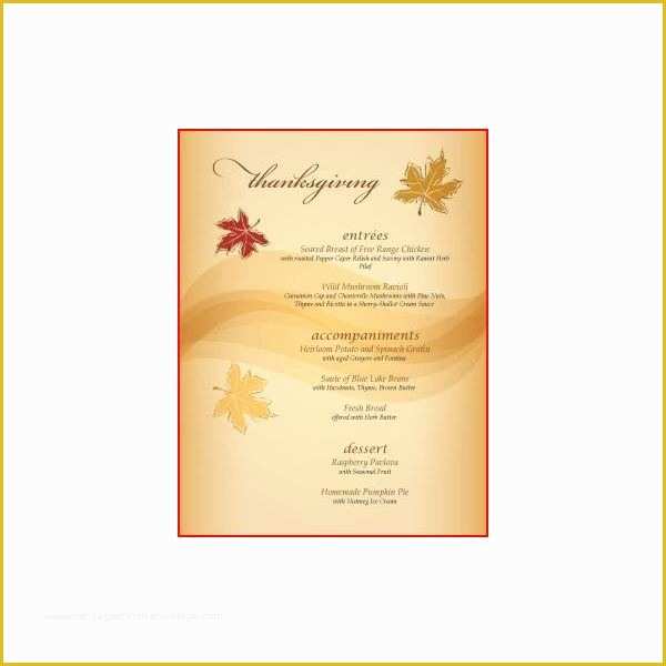 Thanksgiving Menu Template Free Of Great Thanksgiving Day Menu Templates to Entice and