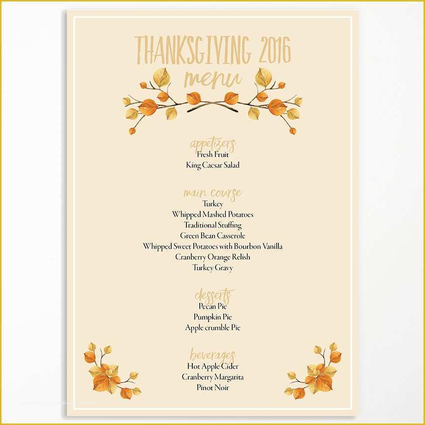 Thanksgiving Menu Template Free Of Printable Thanksgiving Menu Template by Amavitadesigns On Etsy