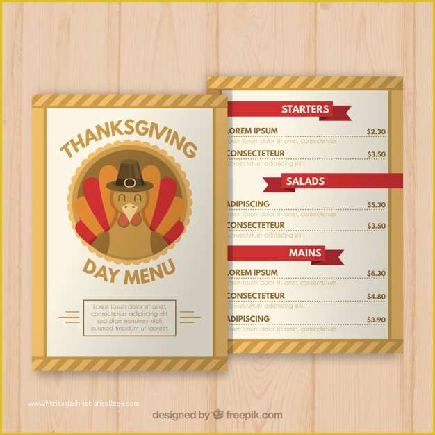 Thanksgiving Menu Template Free Of Thanksgiving Day Menu Template Vector