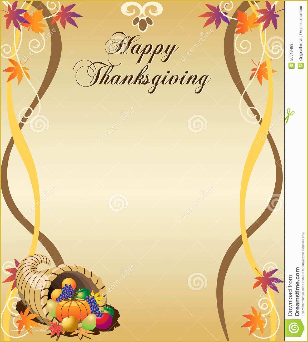 Thanksgiving Menu Template Free Of Thanksgiving Menu Stock Vector Illustration Of Ribbon