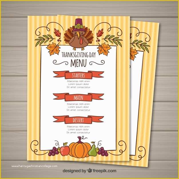 Thanksgiving Menu Template Free Of Thanksgiving Menu Template Vector