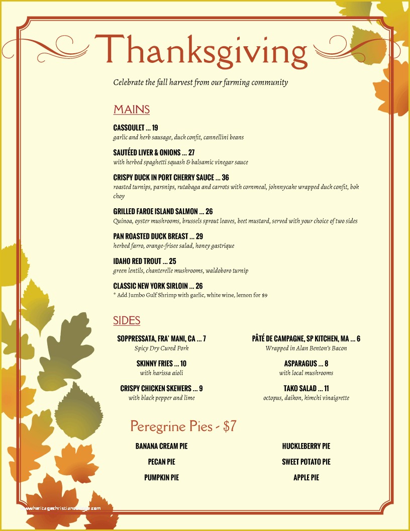 Thanksgiving Menu Template Free Of Thanksgiving Programme Templates – Happy Easter