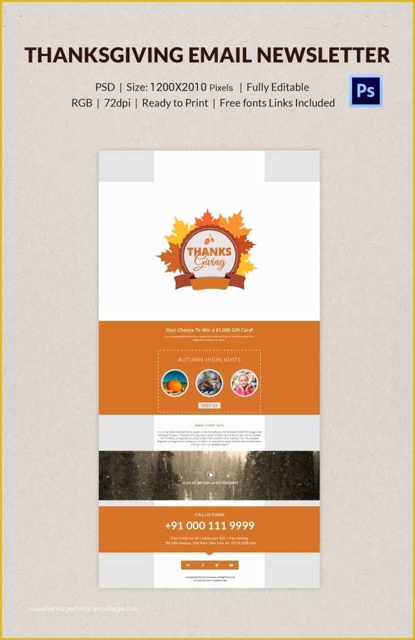 Thanksgiving Newsletter Template Free Of 76 Thanksgiving Templates Editable Psd Ai Eps format