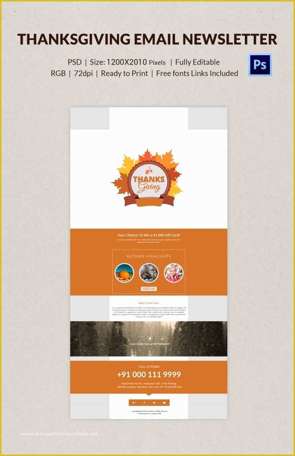 Thanksgiving Newsletter Template Free Of 76 Thanksgiving Templates Editable Psd Ai Eps format