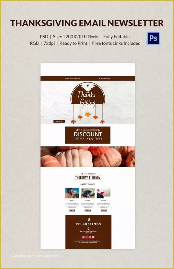 Thanksgiving Newsletter Template Free Of 76 Thanksgiving Templates Editable Psd Ai Eps format