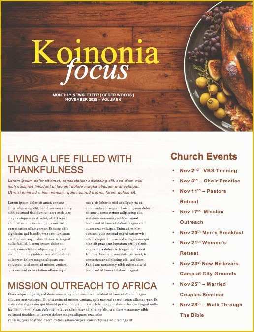 Thanksgiving Newsletter Template Free Of Beautiful Edit Ready Church Newsletters and Newsletter