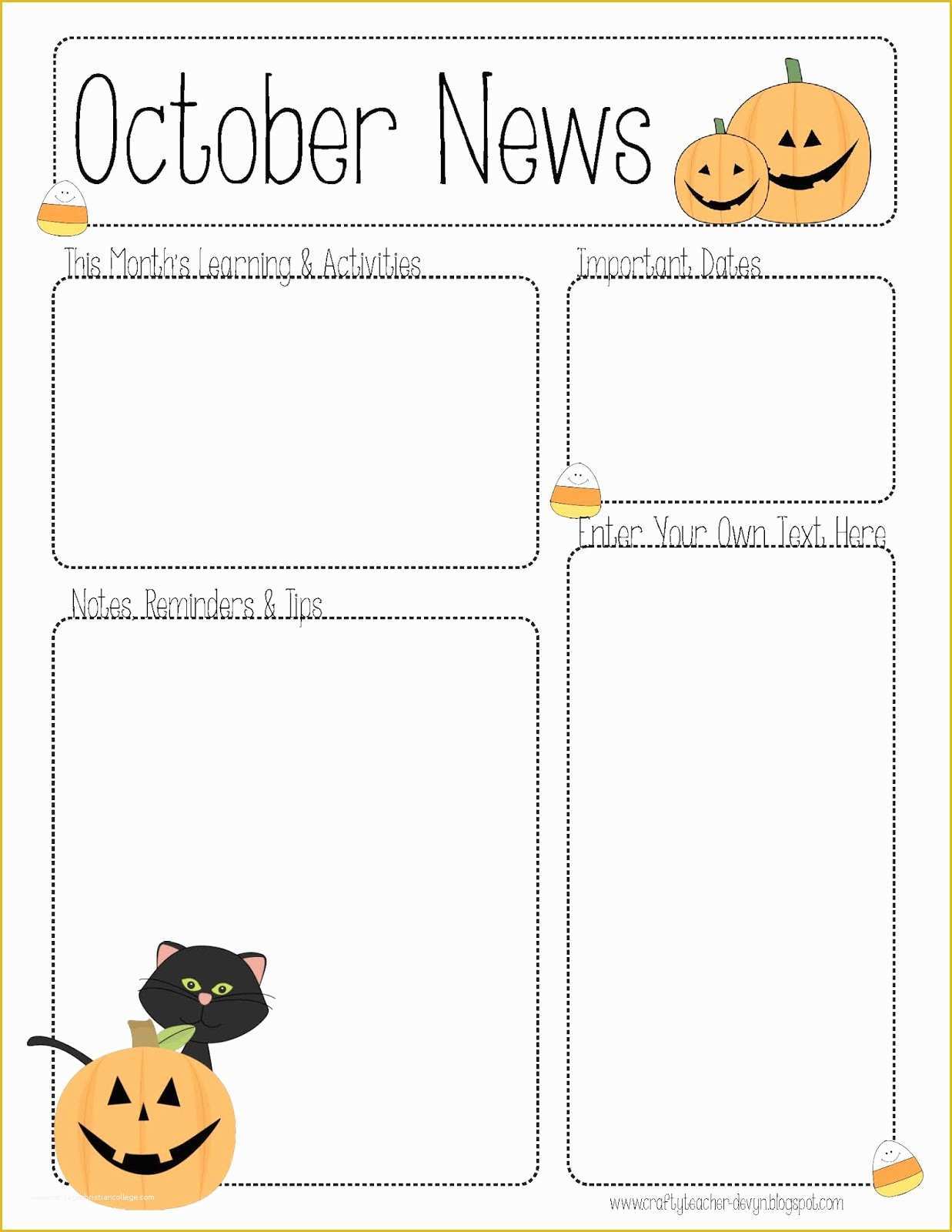 Thanksgiving Newsletter Template Free Of October Newsletter Template