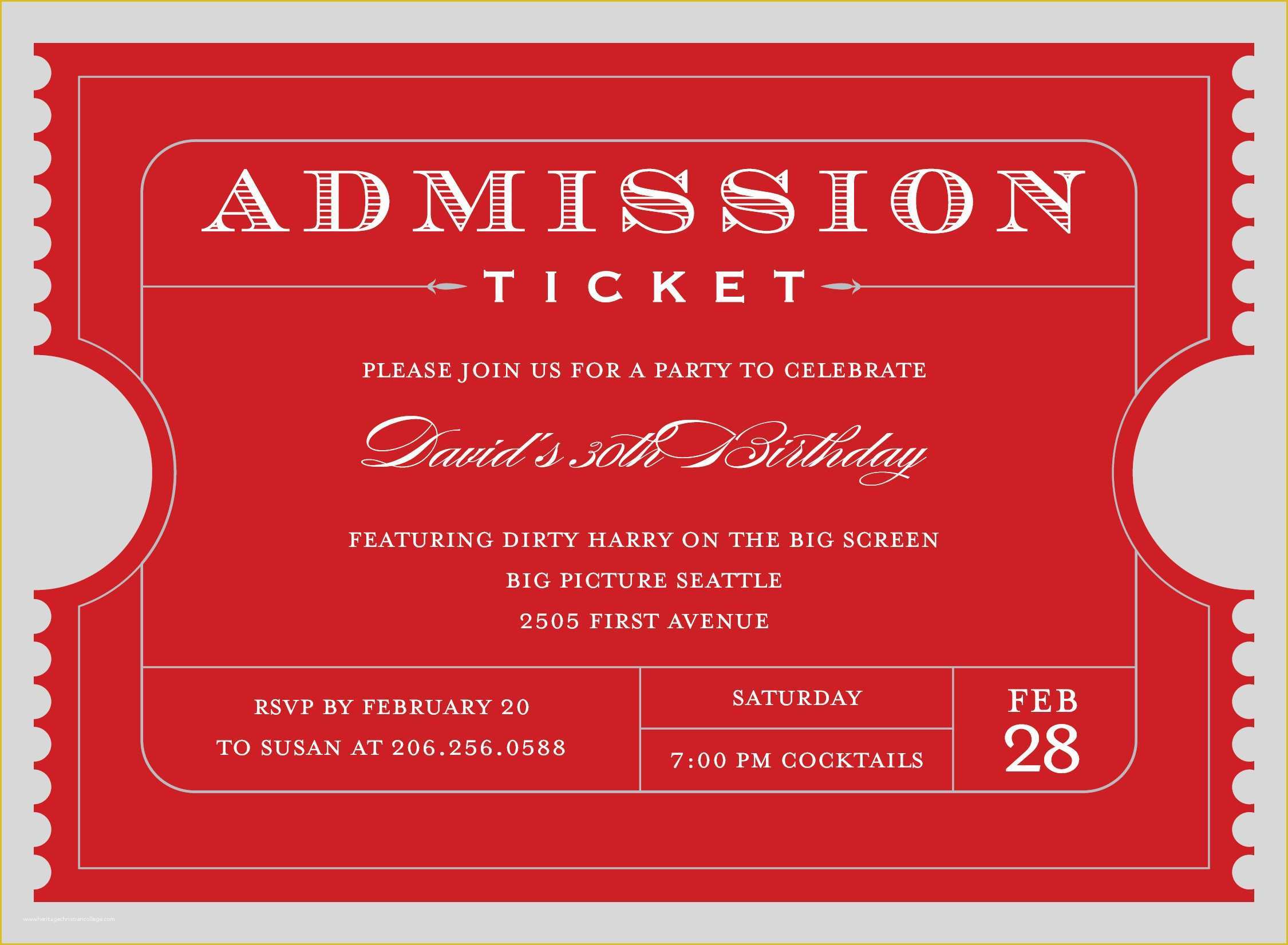 Ticket Invitation Template Free Of 4 Free Admission Ticket Templates Word Excel Pdf formats