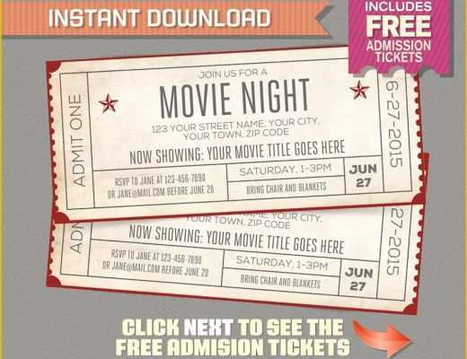 Ticket Invitation Template Free Of Blank Movie Ticket Invitation Template Free Download Aashe