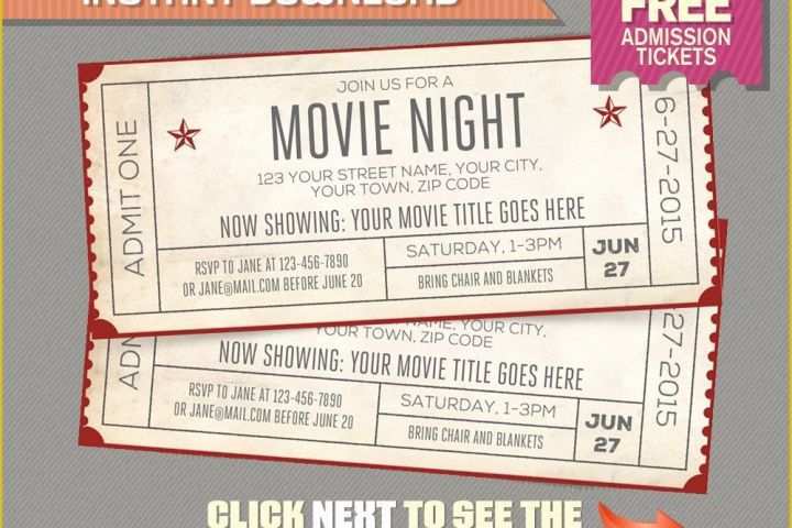 Ticket Invitation Template Free Of Blank Movie Ticket Invitation Template Free Download Aashe