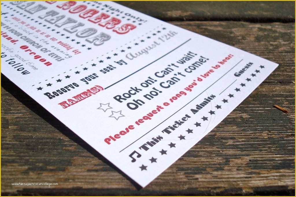 Ticket Invitation Template Free Of Concert Ticket Invitation Template