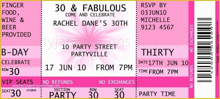 Ticket Invitation Template Free Of Concert Ticket Invitations Template Free