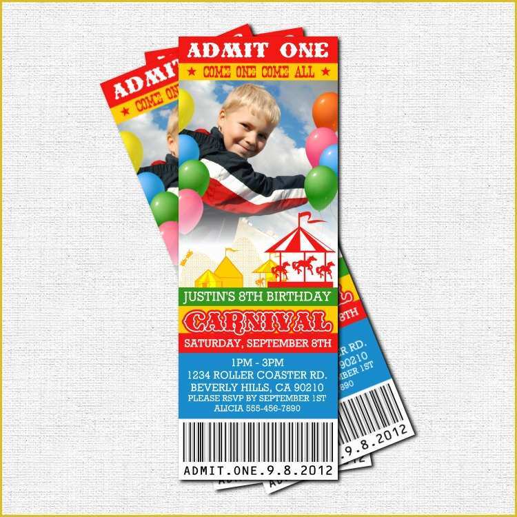 Ticket Invitation Template Free Of Free Carnival Ticket Invitation Template Download Free