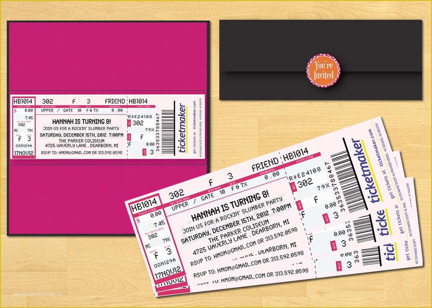 Ticket Invitation Template Free Of Template Movie Ticket Invitation Template