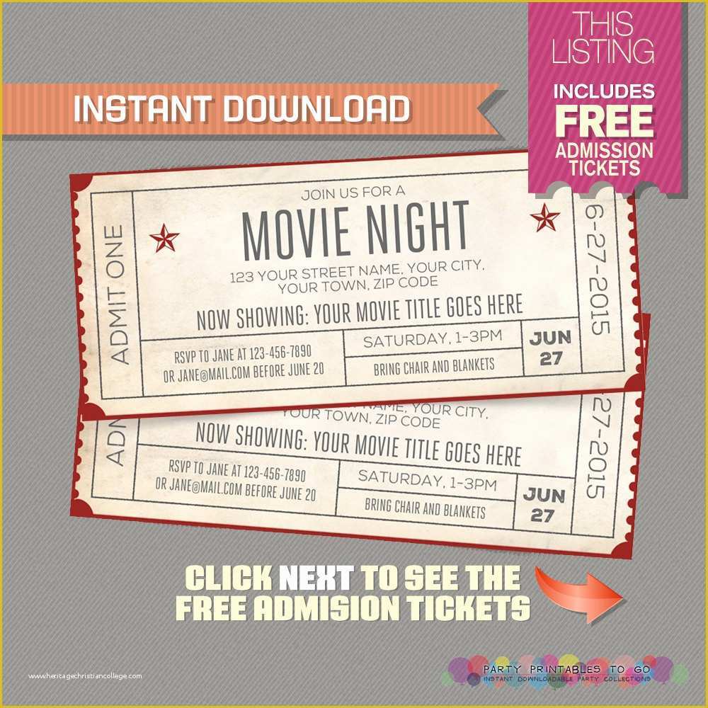 Ticket Invitation Template Free Of Template Movie Ticket Invitation Template