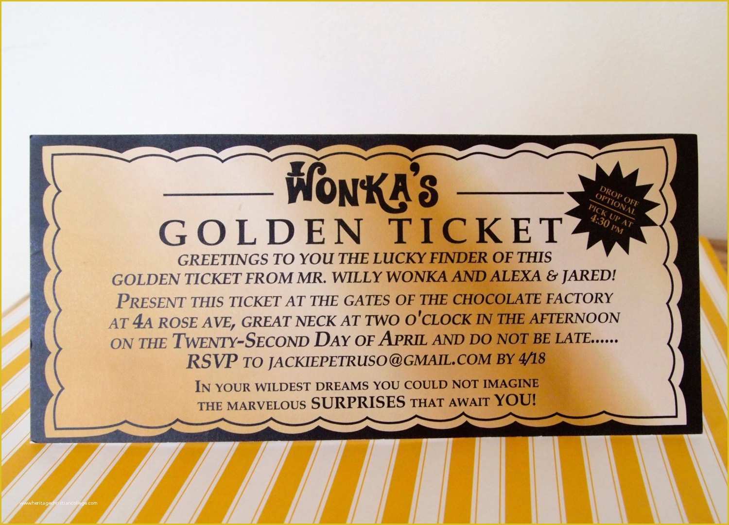 Ticket Invitation Template Free Of Willy Wonka Golden Ticket Invitation Digital Printable