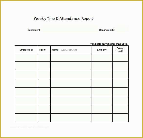 Time and attendance Templates Free Of 18 Sample Weekly Report Templates – Pdf Word Pages