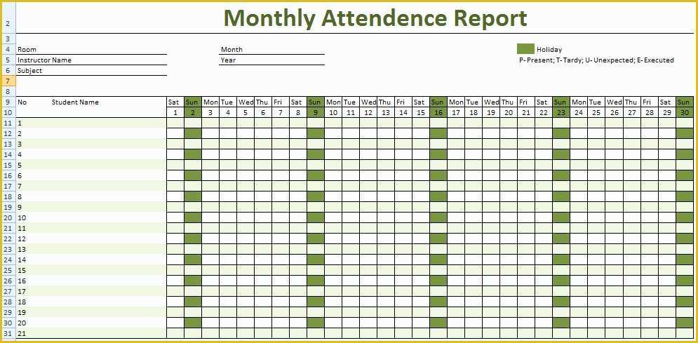 Time and attendance Templates Free Of 36 General attendance Sheet Templates In Excel Thogati