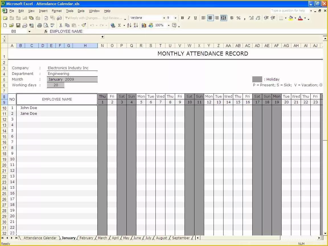 Time and attendance Templates Free Of 36 General attendance Sheet Templates In Excel Thogati