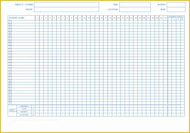 Time and attendance Templates Free Of 36 General attendance Sheet Templates In Excel Thogati