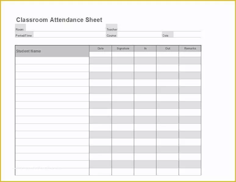 Time and attendance Templates Free Of 38 Free Printable attendance Sheet Templates Free