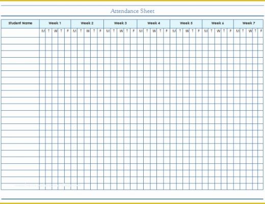 Time and attendance Templates Free Of 46 Best attendance Sheet Template Examples for Classroom