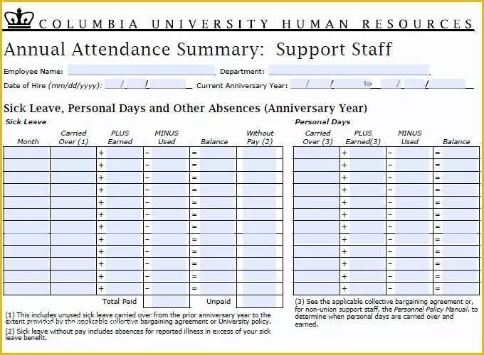 Time and attendance Templates Free Of 6 Time and attendance forms Hr Templates