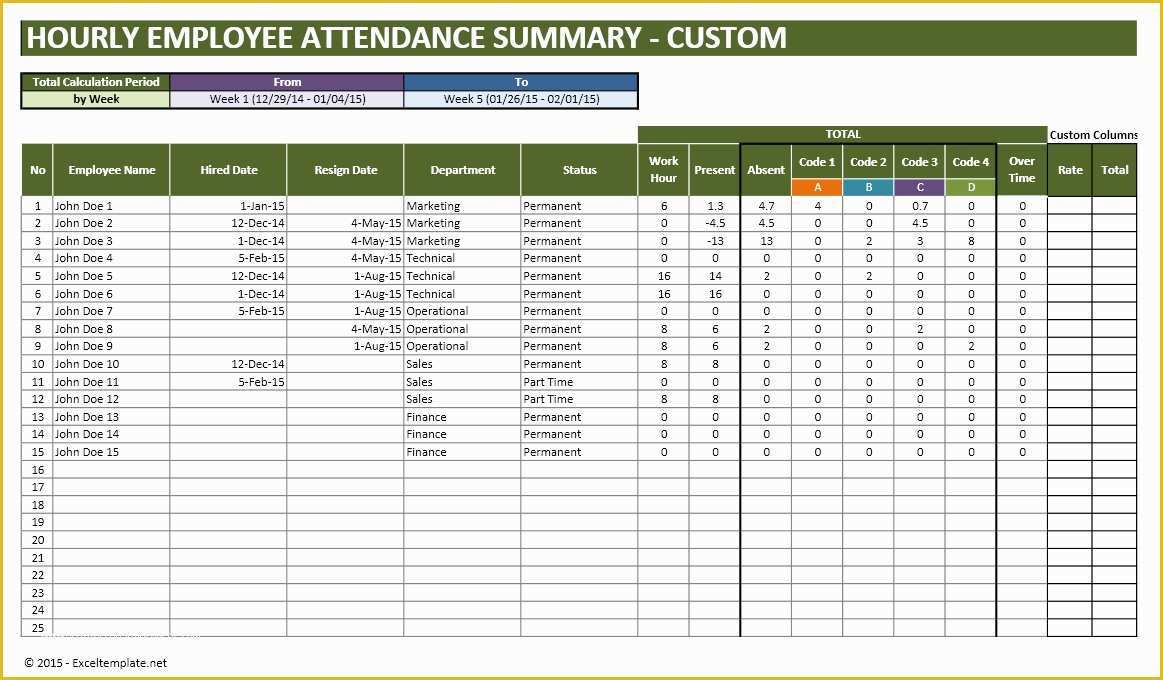 Time and attendance Templates Free Of Employee Vacation Planner