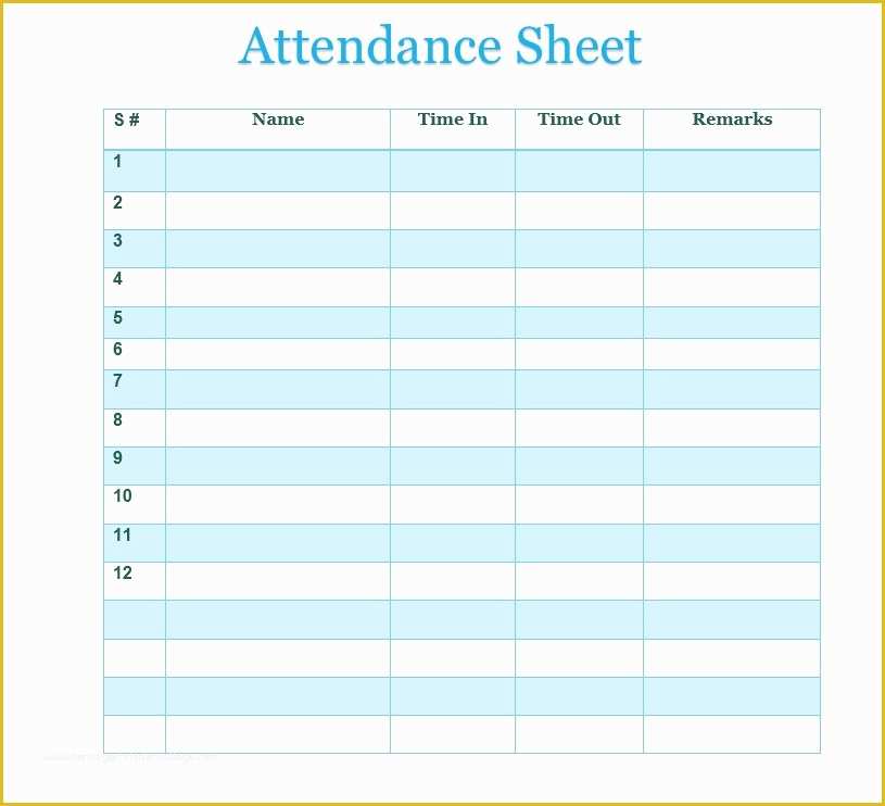 Time and attendance Templates Free Of Free Printable attendance Sheet Samples Vatansun