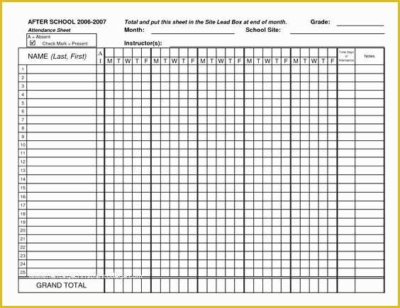 Time and attendance Templates Free Of Printable attendance Sheet for Teachers Printable 360 Degree