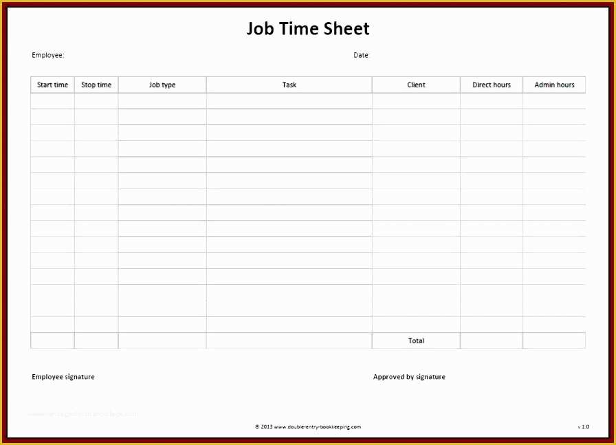 Timesheet Invoice Template Free Of 10 Timecard Template Excel Exceltemplates Exceltemplates