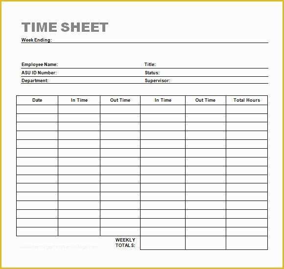 Timesheet Invoice Template Free Of 24 Sample Time Sheets