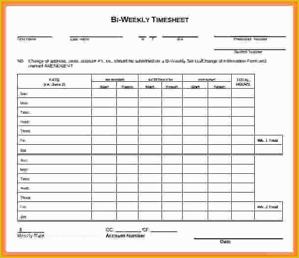 Timesheet Invoice Template Free Of 8 Bi Weekly Timesheet Template