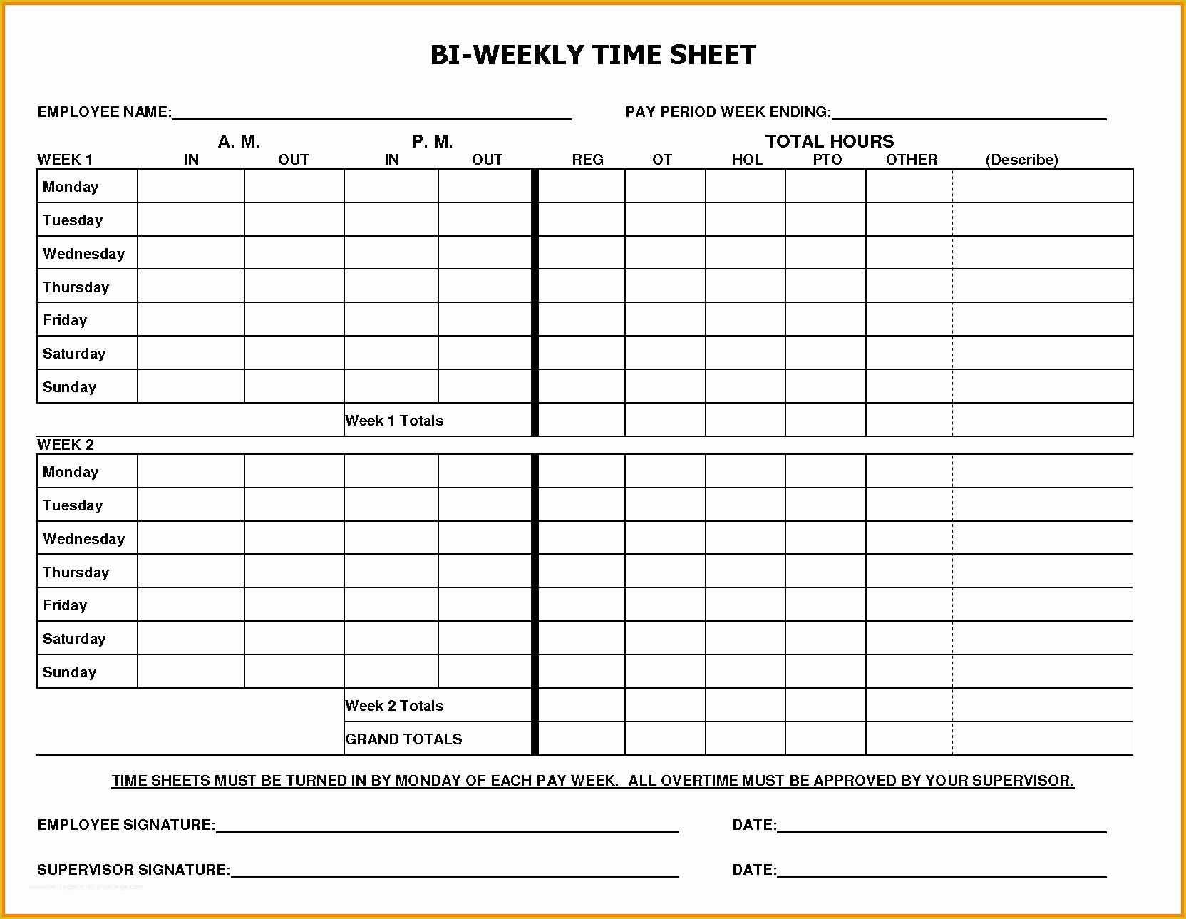 Timesheet Invoice Template Free Of Bi Weekly Timesheet Template Image Collections Template