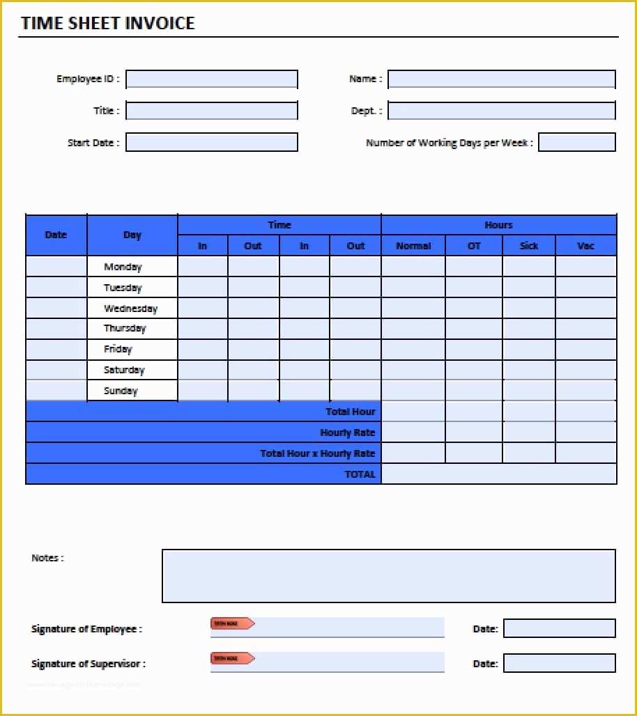 Timesheet Invoice Template Free Of Free Timesheet Invoice Template Excel Pdf