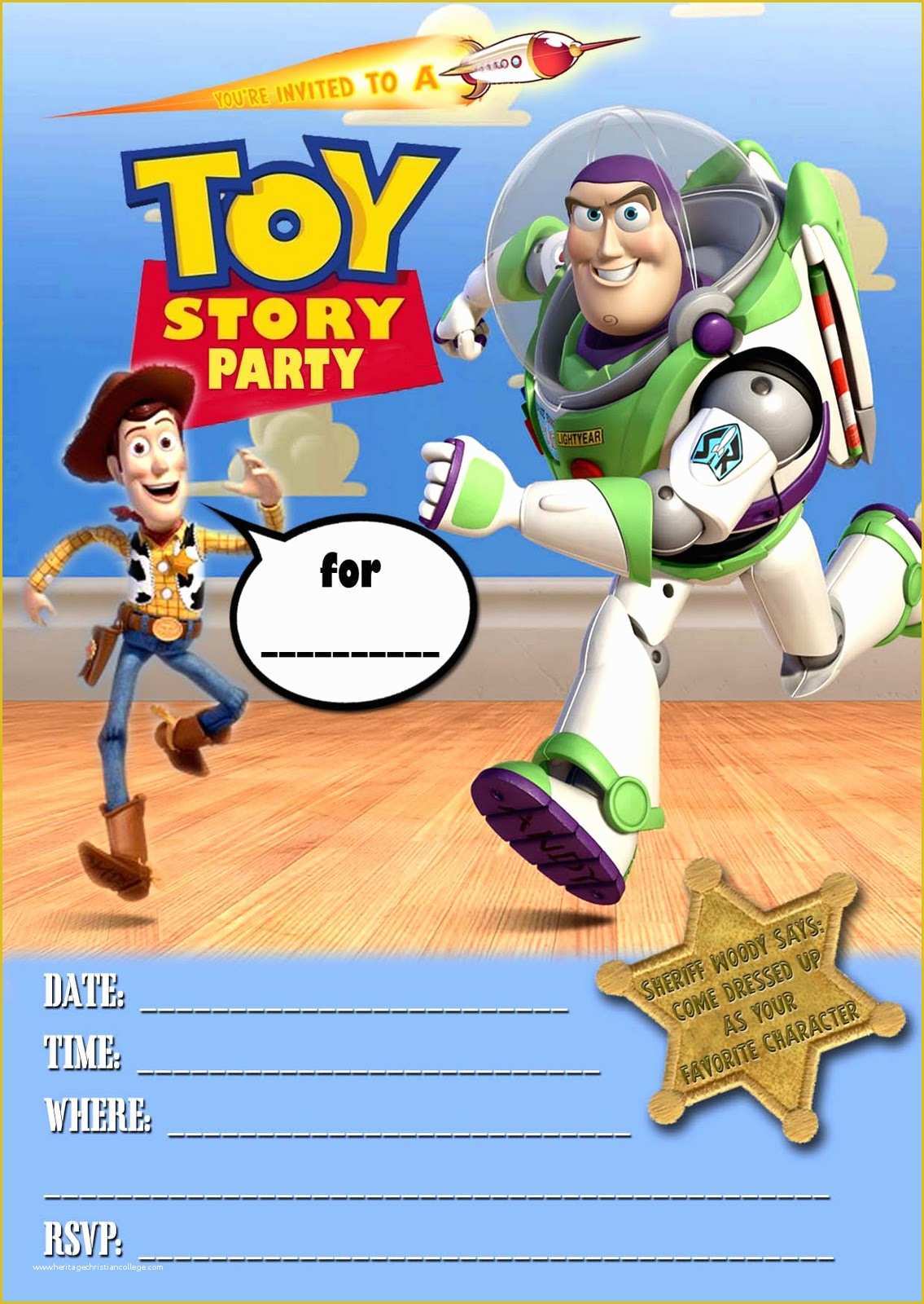 Toy Story Birthday Invitations Template Free Of Free Kids Party Invitations toy Story Party Invitation