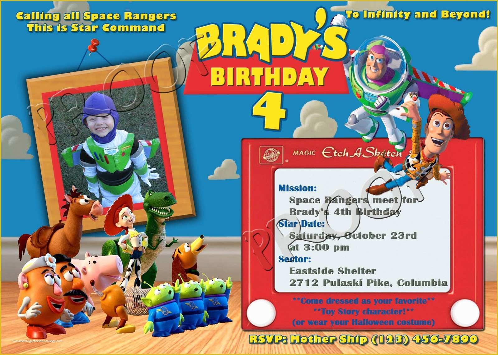 Toy Story Birthday Invitations Template Free Of Free Personalized toy Story Birthday Invitations Template