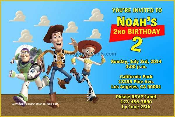 Toy Story Birthday Invitations Template Free Of Free Personalized toy Story Birthday Invitations Template