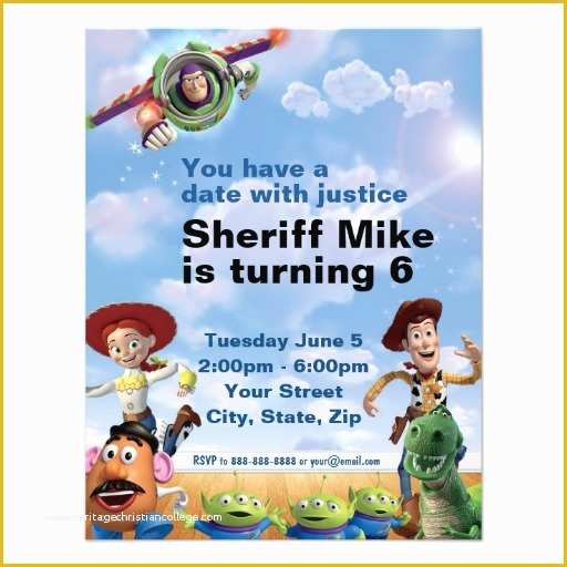 Toy Story Birthday Invitations Template Free Of Free Printable toy Story Birthday Invitations