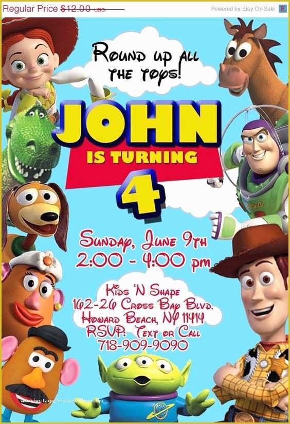 Toy Story Birthday Invitations Template Free Of Free Printable toy Story Birthday Invitations