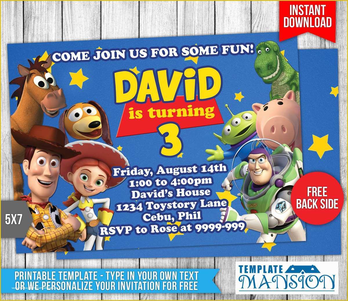 Toy Story Birthday Invitations Template Free Of toy Story Birthday Invitation 1 by Templatemansion On