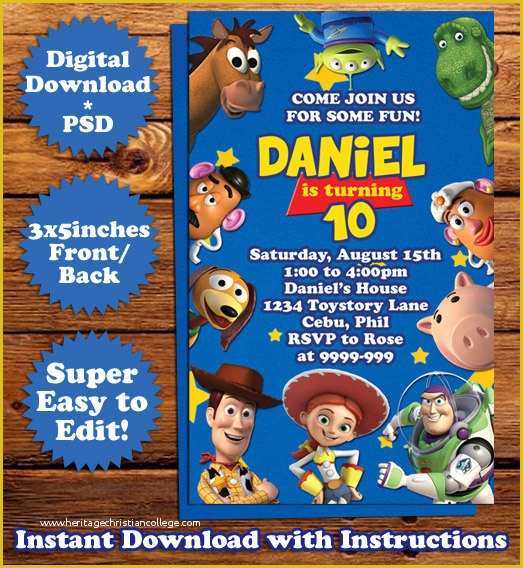 Toy Story Birthday Invitations Template Free Of toy Story Birthday Invitations Template Free
