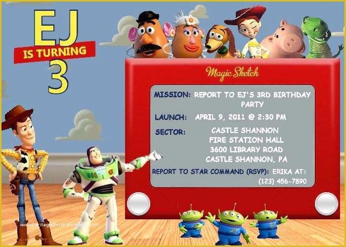 Toy Story Birthday Invitations Template Free Of toy Story Birthday Party Invitation