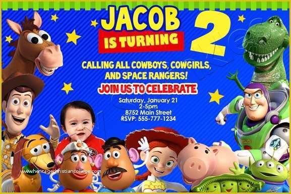 Toy Story Birthday Invitations Template Free Of toy Story Birthday Party Invitations – Free Printable