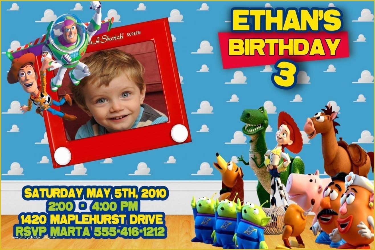Toy Story Birthday Invitations Template Free Of toy Story Birthday Party Invitations
