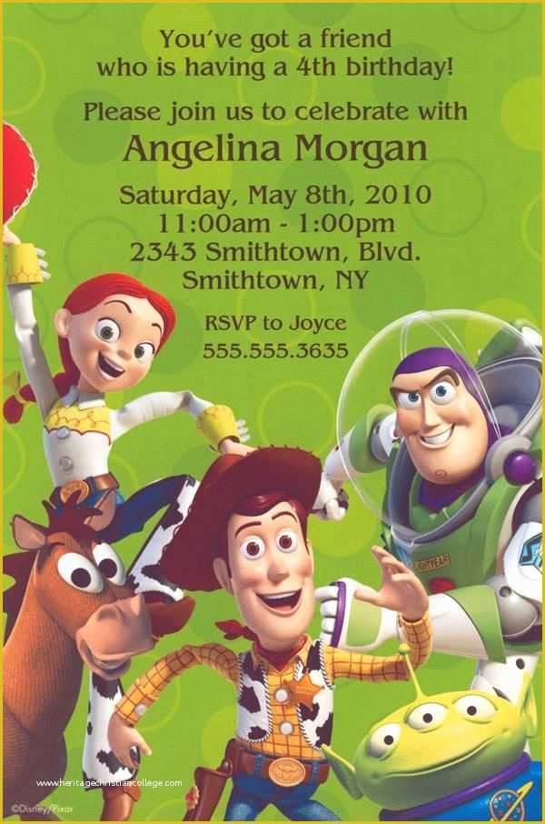 Toy Story Birthday Invitations Template Free Of toy Story Gang Party Invitations Features Woody Buzz